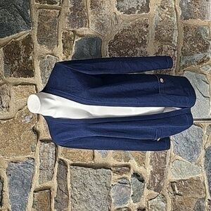 ST. JOHN - NWOT Santana Knit navy Blue gold buttons jacket size M